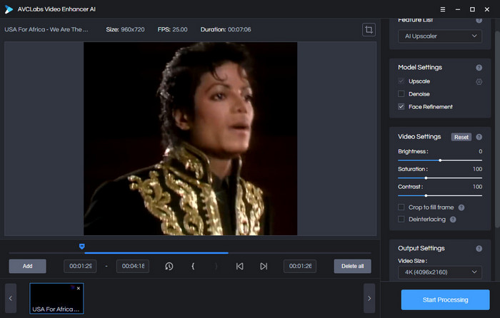 add michael jackson mv to avclabs video enhancer ai