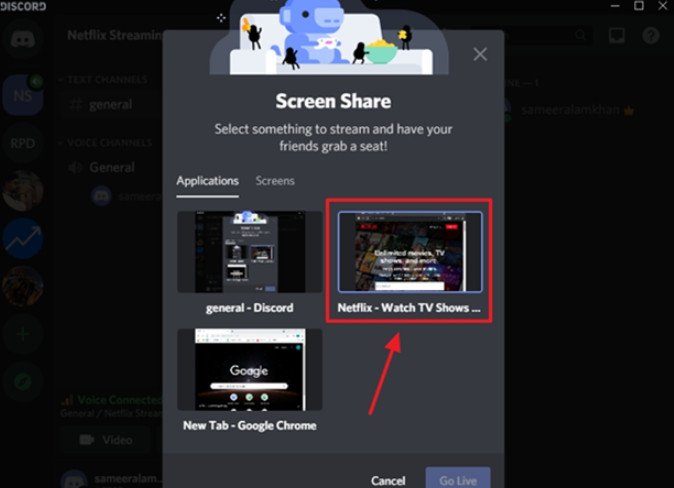 share netflix on discord