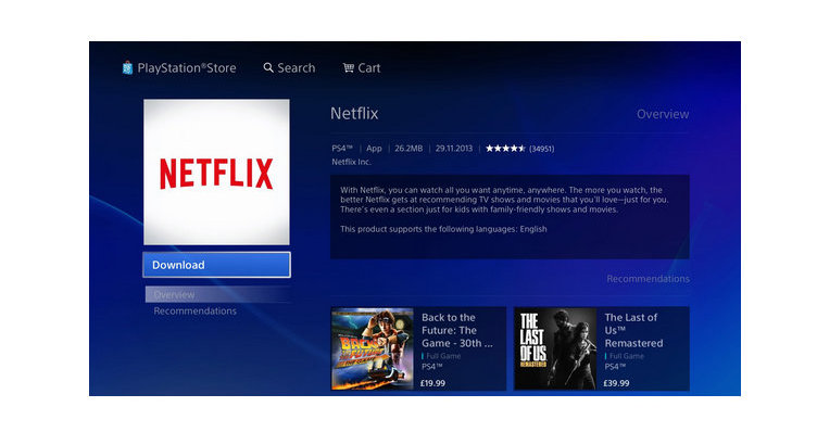 téléchargez netflix sur ps4