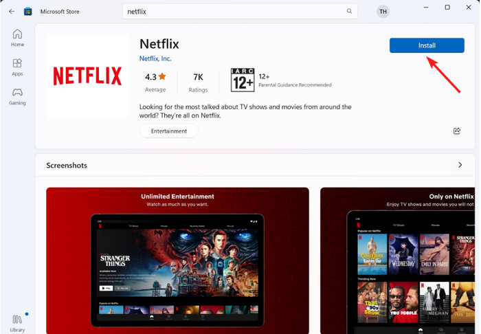 install netflix on windows 11