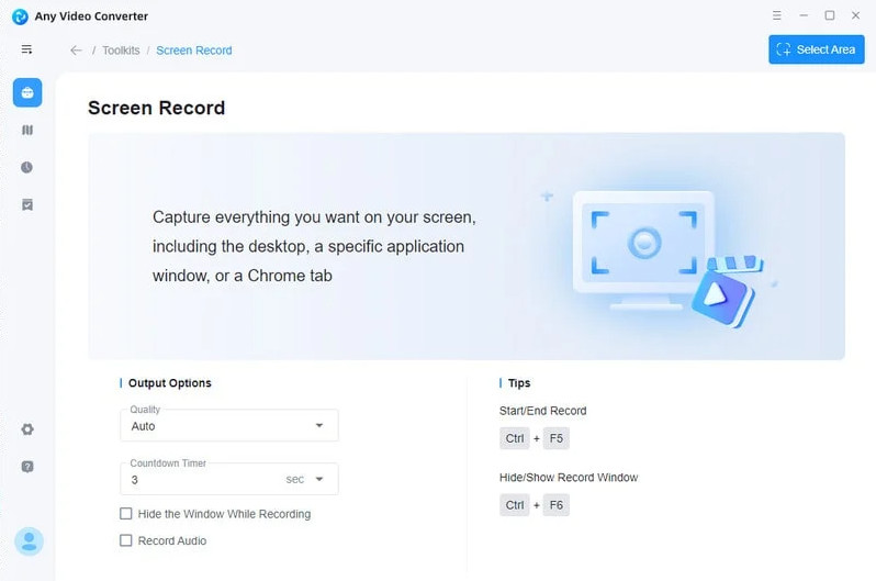 screen recorder settings