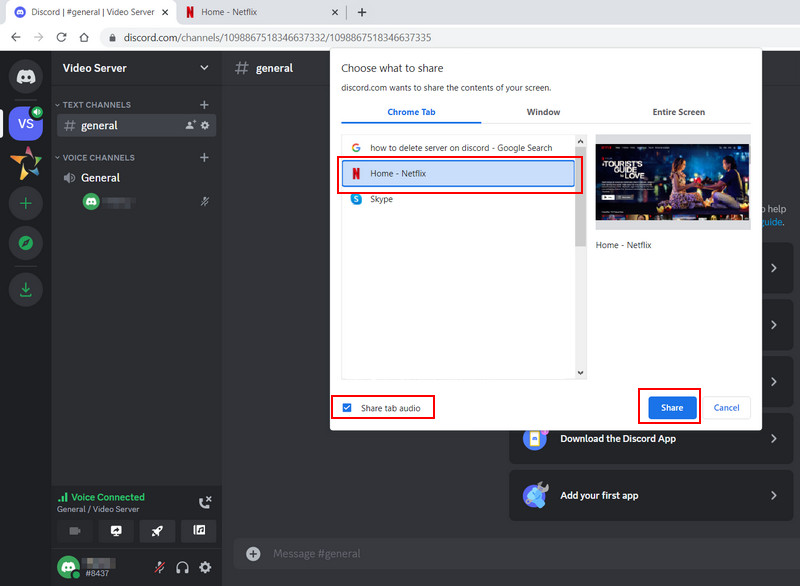 select netflix on discord