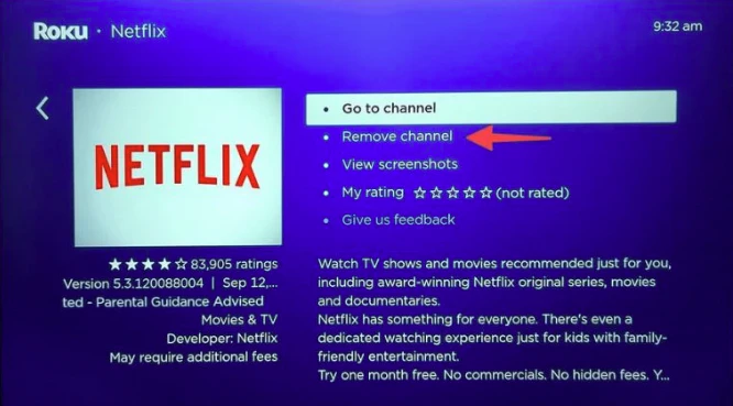 uninstall netflix