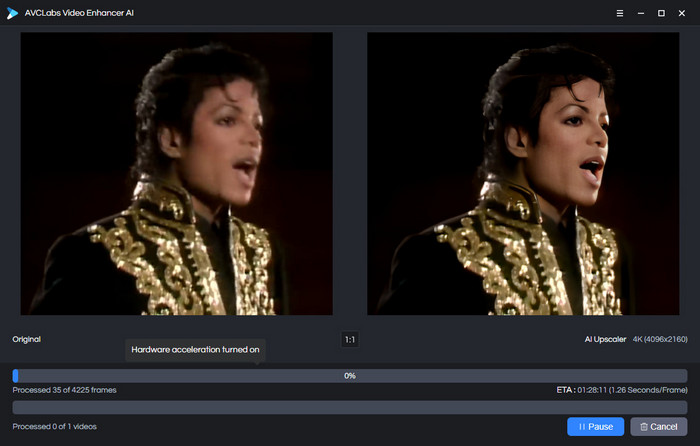 upscale michael jackson music video to 4k