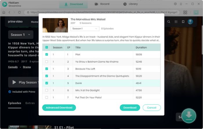 select amazon prime download