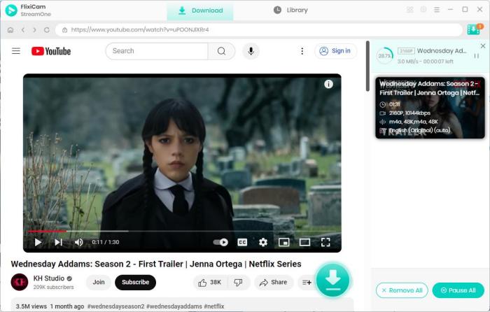 Downloading movies from YouTube
