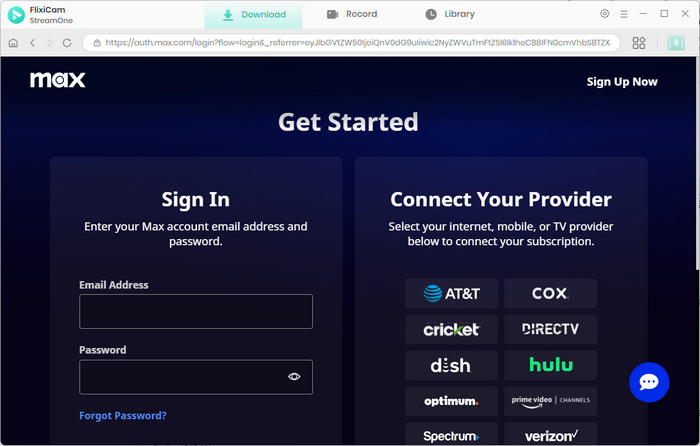 log into max video