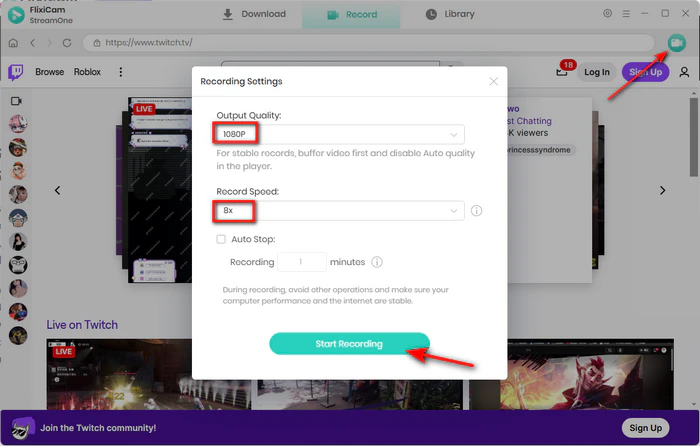 record twitch